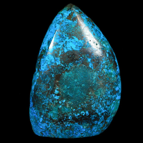 3.2" Chrysocolla Polished Free Form Self Standing Blue And Teal Color Location Peru - Fossil Age Minerals