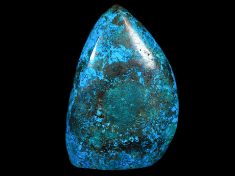 3.2" Chrysocolla Polished Free Form Self Standing Blue And Teal Color Location Peru - Fossil Age Minerals