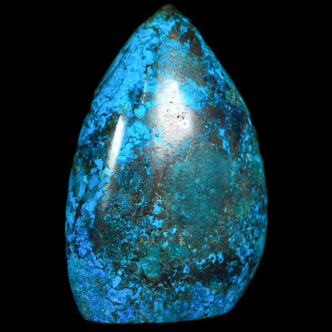 3.2" Chrysocolla Polished Free Form Self Standing Blue And Teal Color Location Peru - Fossil Age Minerals