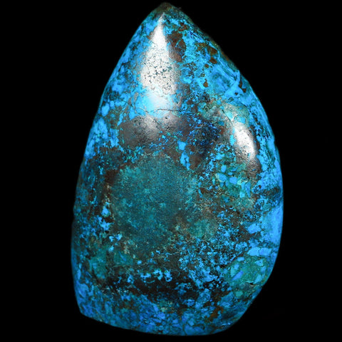 3.2" Chrysocolla Polished Free Form Self Standing Blue And Teal Color Location Peru - Fossil Age Minerals