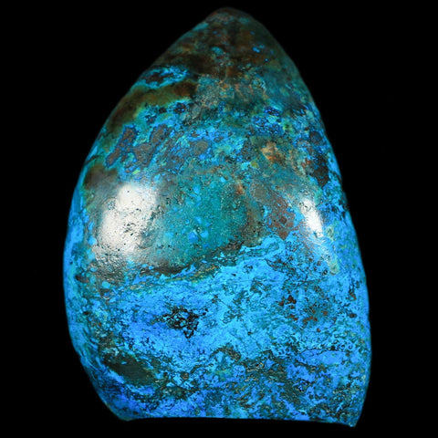 3.2" Chrysocolla Polished Free Form Self Standing Blue And Teal Color Location Peru - Fossil Age Minerals