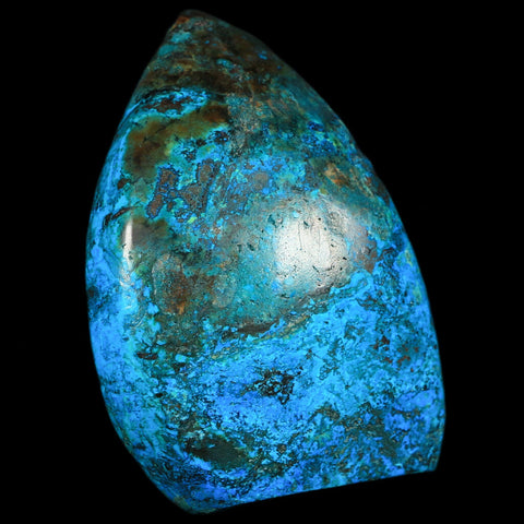 3.2" Chrysocolla Polished Free Form Self Standing Blue And Teal Color Location Peru - Fossil Age Minerals
