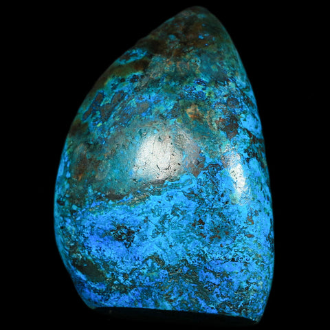 3.2" Chrysocolla Polished Free Form Self Standing Blue And Teal Color Location Peru - Fossil Age Minerals