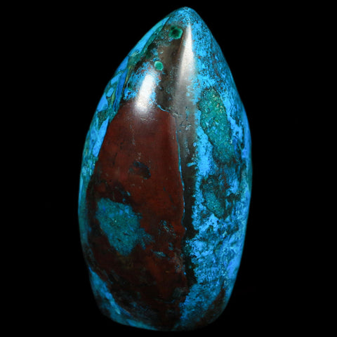 3.4" Chrysocolla Polished Free Form Self Standing Blue And Teal Color Location Peru - Fossil Age Minerals