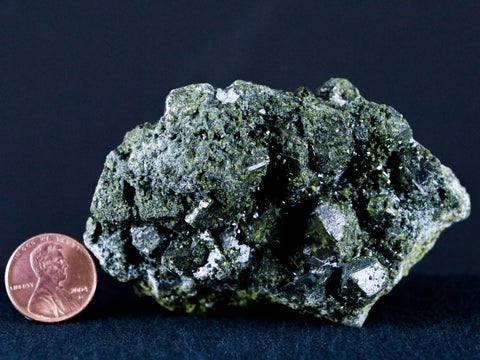 3.1" Rough Green Epidote Crystal Cluster Specimen Angelina III Mine Peru 6.7 OZ - Fossil Age Minerals