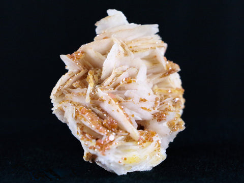 1.8" Sparkly Red Vanadinite Crystals Yellow Barite Blades Mineral Morocco 1.7 OZ - Fossil Age Minerals