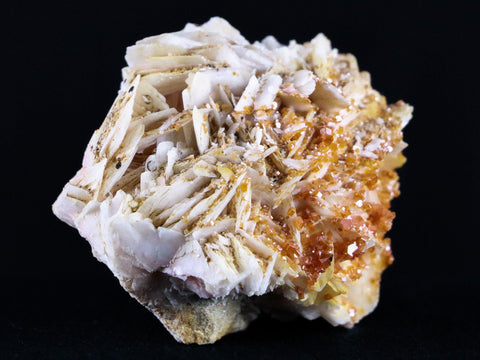 2.1" Sparkly Red Vanadinite Crystals White Barite Blades Mineral Morocco 3.8 OZ - Fossil Age Minerals