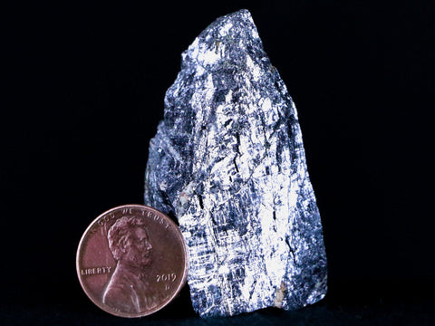 Rough Natural Silver Metallic Galena Crystal Mineral Mibladen Morocco 3.7 OZ - Fossil Age Minerals