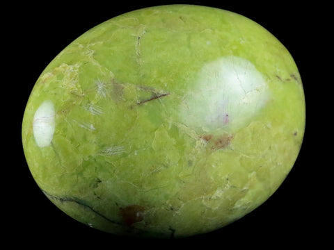2.1" Natural Polished Green Opal Palm Stone Location Madagascar Healing - Fossil Age Minerals