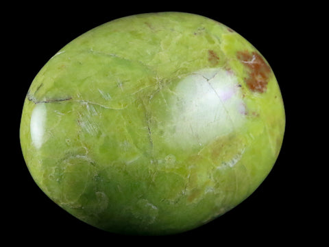 2.1" Natural Polished Green Opal Palm Stone Location Madagascar Healing - Fossil Age Minerals