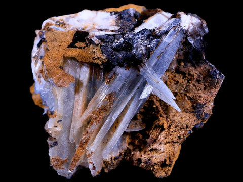 2.3" Ice Blue Barite Blades Crystal Mineral Specimen Mabladen Morocco 3.5 OZ - Fossil Age Minerals