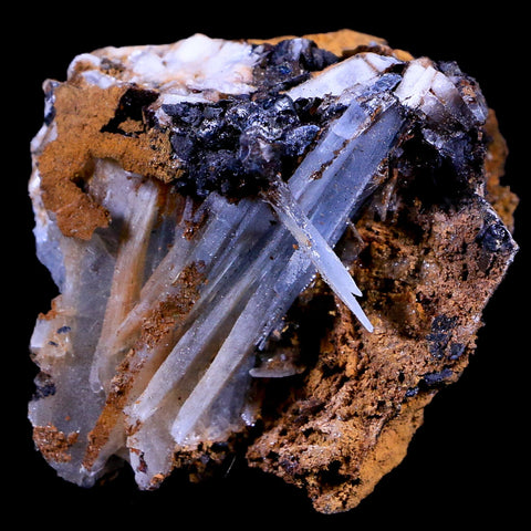 2.3" Ice Blue Barite Blades Crystal Mineral Specimen Mabladen Morocco 3.5 OZ - Fossil Age Minerals