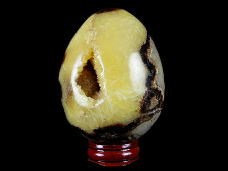 58MM Septarian Dragon Stone Vug Egg Mineral Healing Specimen Madagascar Stand