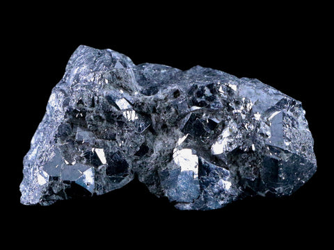 3.1" Silver Nickel Metallic Skutterudite Crystal Mineral Aghar Mine Morocco Arsenide - Fossil Age Minerals