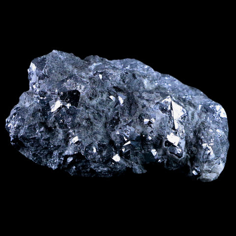 3.1" Silver Nickel Metallic Skutterudite Crystal Mineral Aghar Mine Morocco Arsenide - Fossil Age Minerals