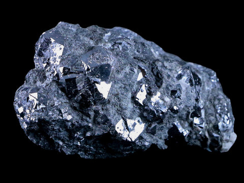 3.1" Silver Nickel Metallic Skutterudite Crystal Mineral Aghar Mine Morocco Arsenide - Fossil Age Minerals