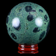 XL 61MM Green Eye Kambaba Jasper Sphere Stromatolite Algae Fossil Peacock Stand