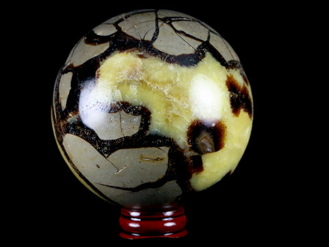 XXL 84MM Septarian Dragon Stone Vug Sphere Mineral Healing Madagascar Stand - Fossil Age Minerals