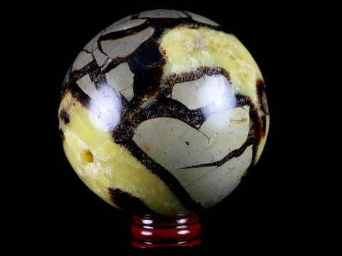 XXL 84MM Septarian Dragon Stone Vug Sphere Mineral Healing Madagascar Stand - Fossil Age Minerals