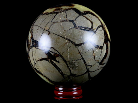 XXL 84MM Septarian Dragon Stone Vug Sphere Mineral Healing Madagascar Stand - Fossil Age Minerals