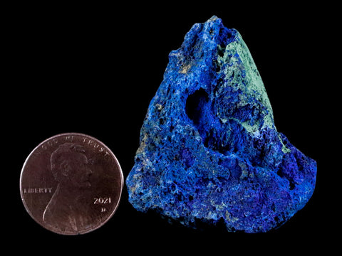 1.6" Azurite Crystals & Malachite On Matrix Mineral Specimen Morocco 1 OZ - Fossil Age Minerals