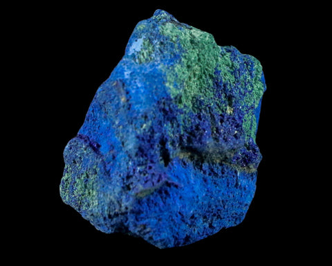 1.1" Azurite Crystals & Malachite On Matrix Mineral Specimen Morocco 0.8 OZ - Fossil Age Minerals