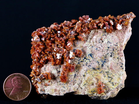 2.9" Sparkly Druzy Red Vanadinite Crystals Cluster Mineral Specimen Morocco - Fossil Age Minerals