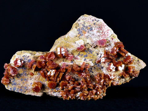 2.6" Sparkly Druzy Red Vanadinite Crystals Cluster Mineral Specimen Morocco - Fossil Age Minerals