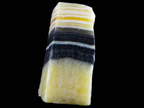 5.3" Rough Yellow & Black Calcite Crystal Mineral Specimen Mexico 2 LB 15.8 OZ - Fossil Age Minerals