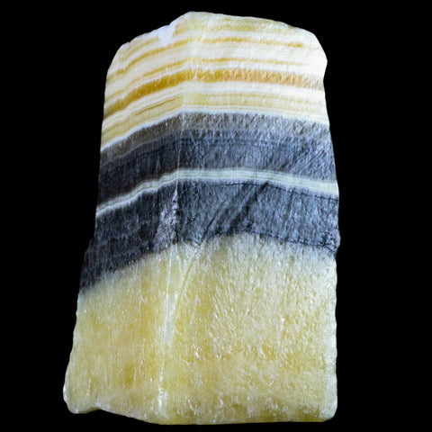 5.3" Rough Yellow & Black Calcite Crystal Mineral Specimen Mexico 2 LB 15.8 OZ - Fossil Age Minerals