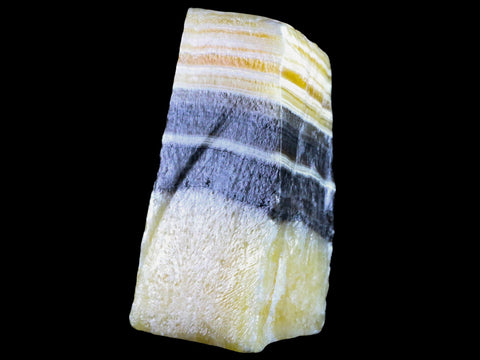 5.3" Rough Yellow & Black Calcite Crystal Mineral Specimen Mexico 2 LB 15.8 OZ - Fossil Age Minerals