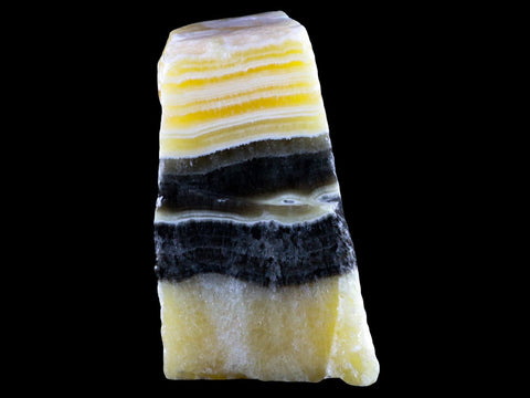 5.3" Rough Yellow & Black Calcite Crystal Mineral Specimen Mexico 2 LB 15.8 OZ - Fossil Age Minerals