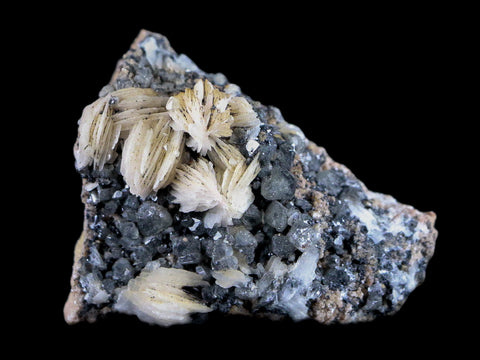 2.1" White Barite, Cerussite & Galena Crystal Mineral Mabladen Morocco 3.4 OZ - Fossil Age Minerals